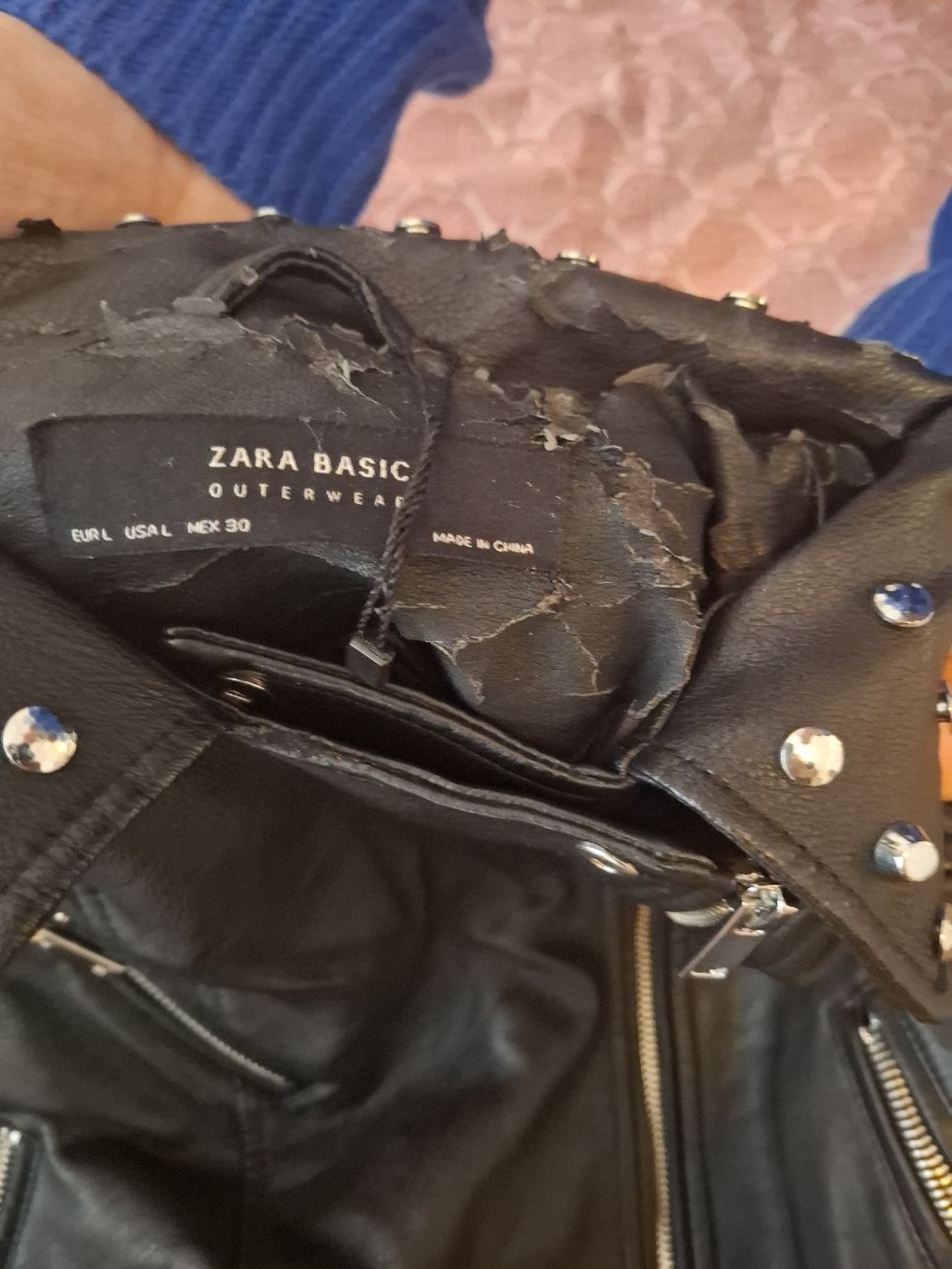 Zara Giacche: Giacca in pelle Zara Basic con borchie e teschio 💀 – Difettoso da Monte Carasso venduto da Buttefly 3