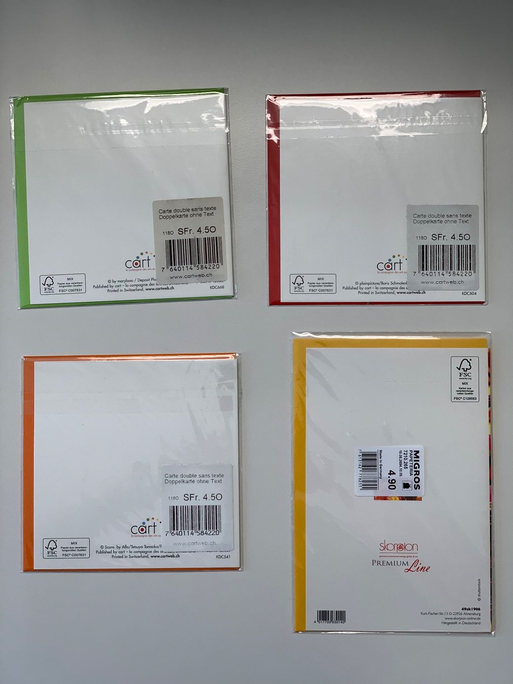 Cartoline: 4er-Set Grusskarten, neu – Nuovo e nell'imballaggio originale da Windisch venduto da rhu_wd8q 1