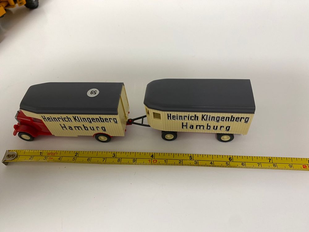 Wiking LKW Anhängerzug Umzugsunternehmen H. Klingenberg 59 5