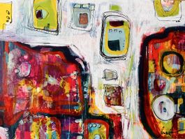 Einzigartiges abstraktes Gemälde, 60x90cm