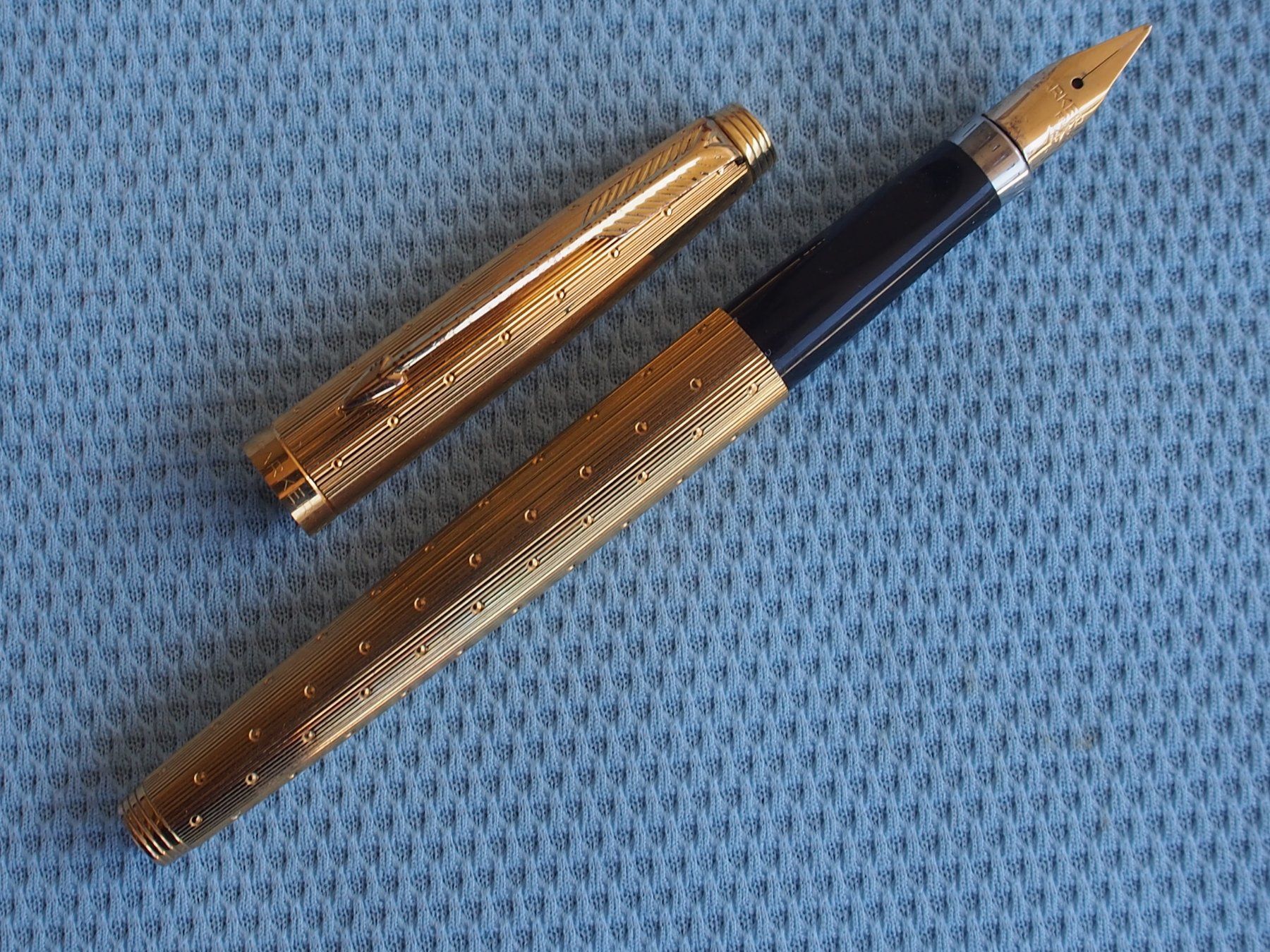 Waterman Penna & Evidenziatori: Parker 75 plaqué or strié – Usato da Meyrin venduto da SRemka 7