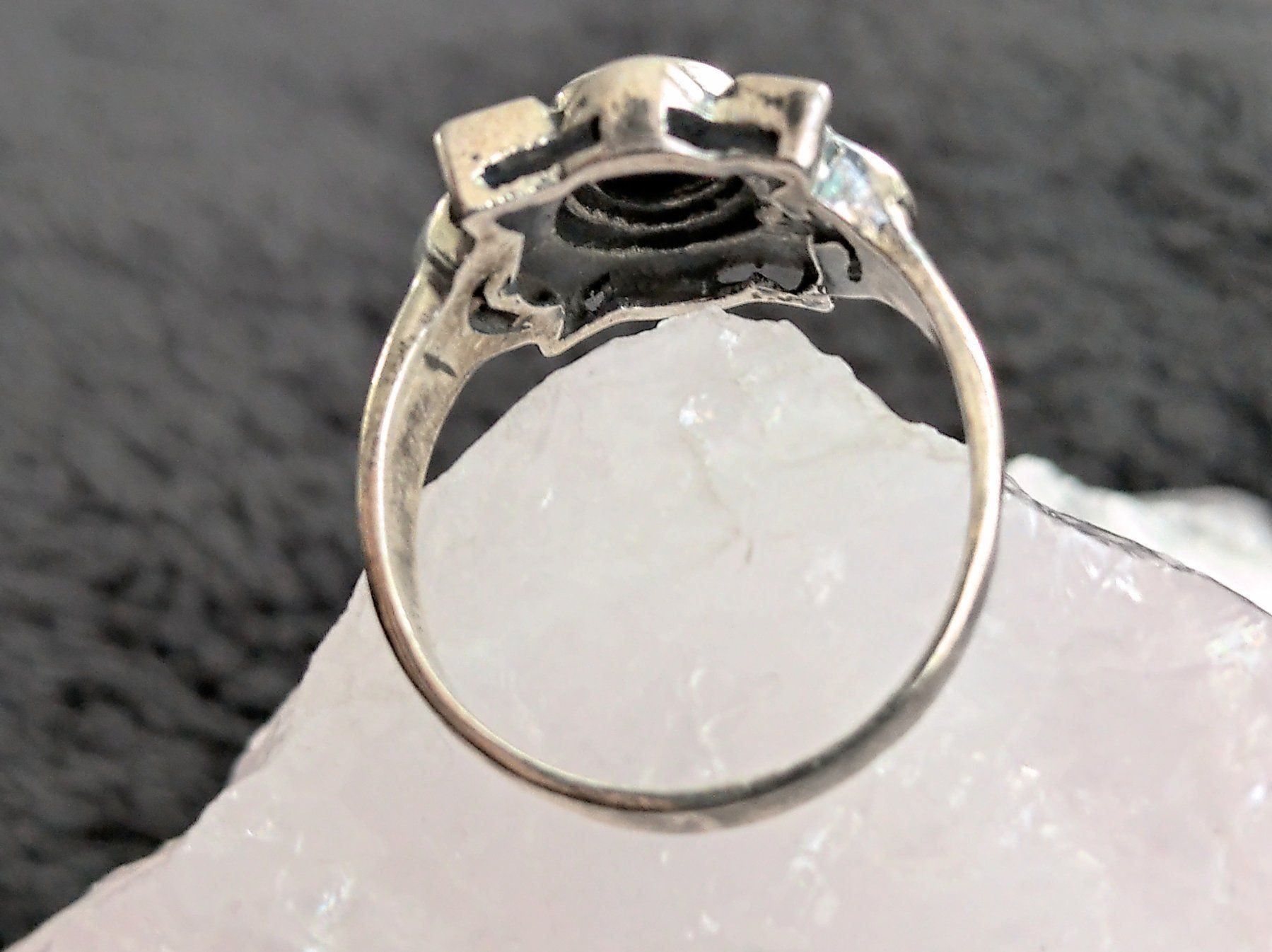 Anelli: Ring Silber 925 mit schwarzem Stein – Usato da Istighofen venduto da Ringparadies 1