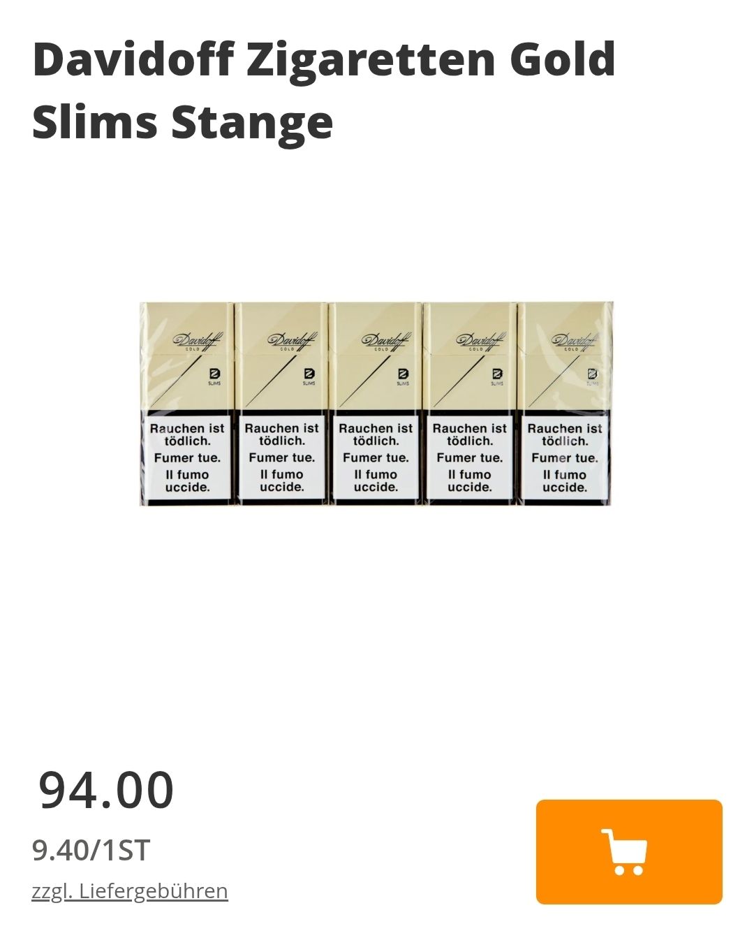 Davidoff Sigari: Davidoff Gold Slims – Nuovo e nell'imballaggio originale da Forch venduto da Beatrice.1
