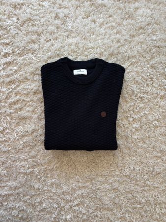 Pull Springfield noir maille texturée à motifs