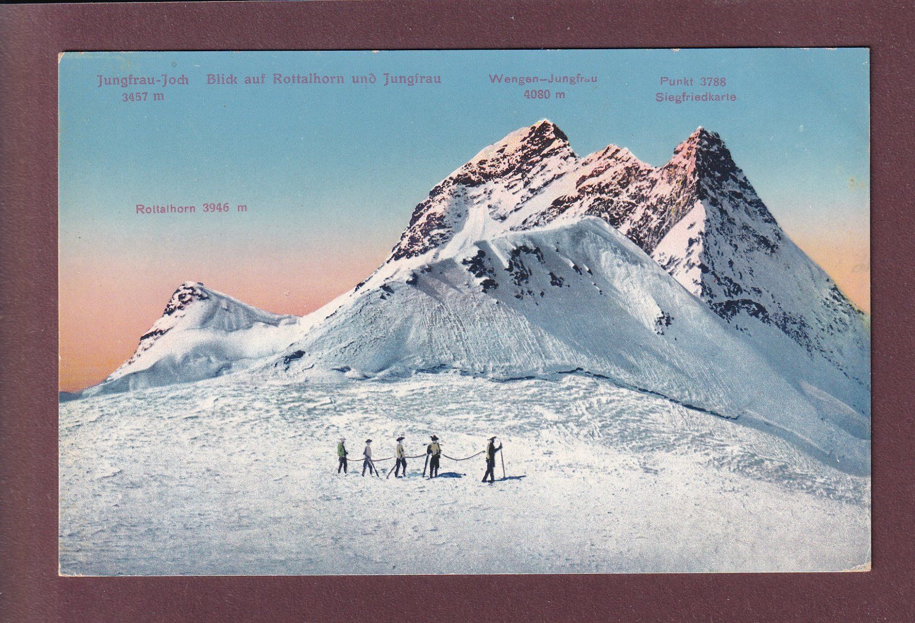Cartoline postali: JUNGFRAUJOCH - Alpinisten – Usato da Pully venduto da nicecards