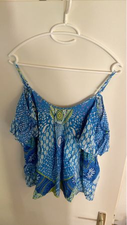 Haut d'été bleue à motif abstrait taille M