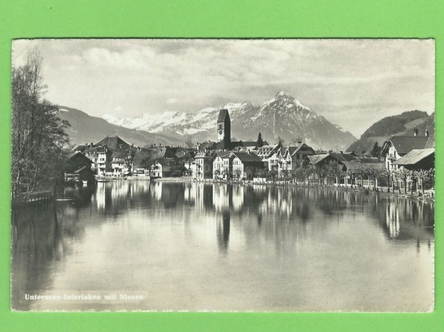 Cartoline postali: Unterseen-Interlaken mit Niesen – Usato da Zürich venduto da t24_de