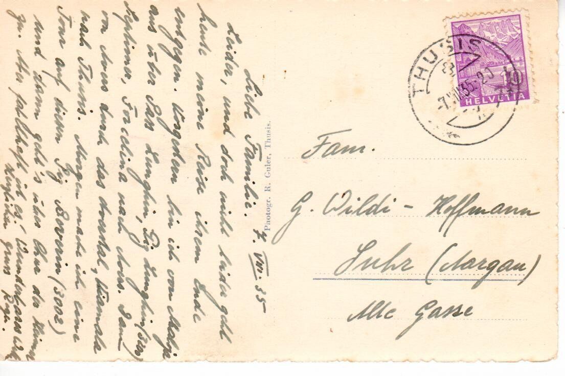 Cartes postales: Thusis 1935 – D'occasion à Wolhusen par Curver9 1