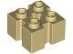 Lego Tan Brick, Modified 2 x 2 with Channels 4 Stück