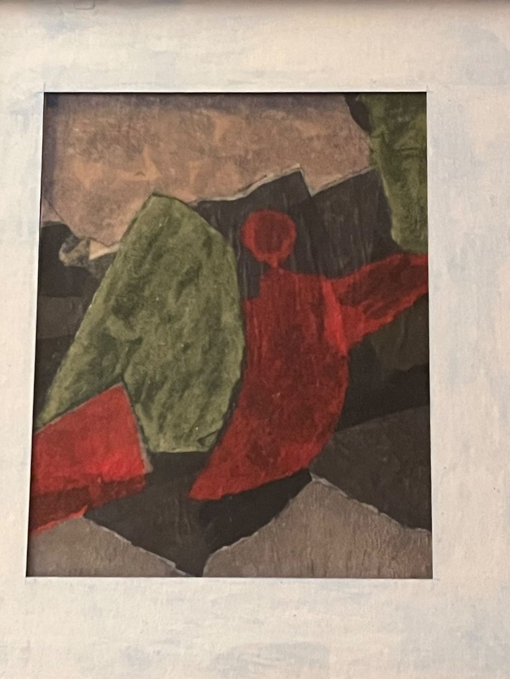 Dipinti: Abstrakte Collage, Rot & Grün, Gerahmtes Kunstdekor – Usato da Basel venduto da PAUL_ART 2