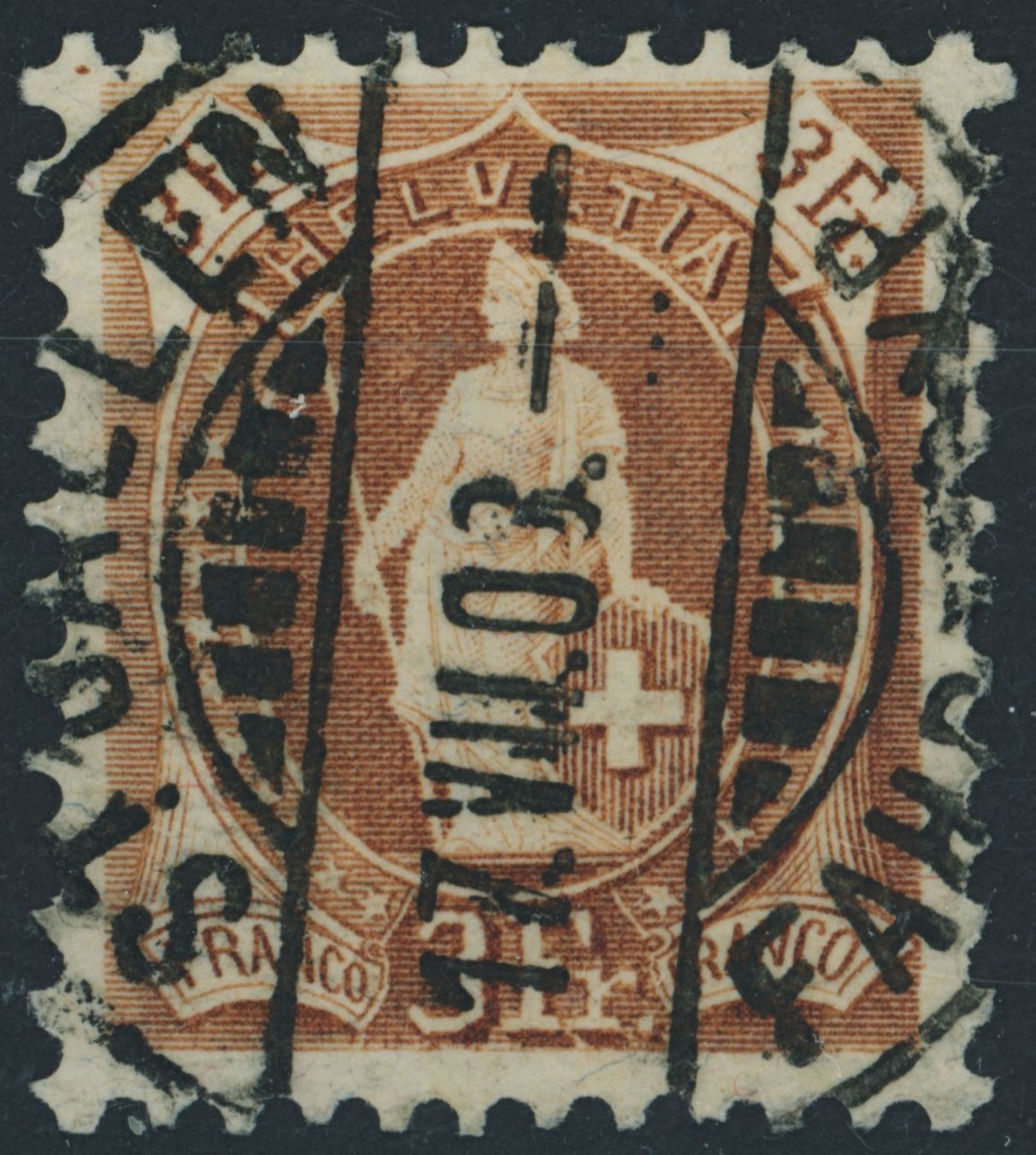 Tutti i francobolli: 1907 - Stehende Helvetia - Voll Stempel – Usato da Schindellegi venduto da leecollect