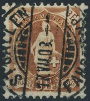 1907 - Stehende Helvetia - Voll Stempel
