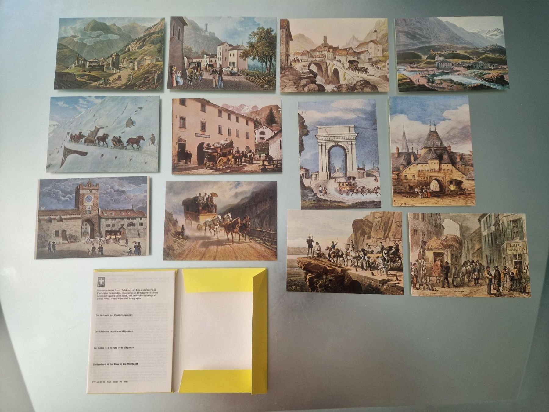 Cartoline postali: Set PTT Museum Postkutschenzeit AK 12 Stück – Usato da Büetigen venduto da philat 1