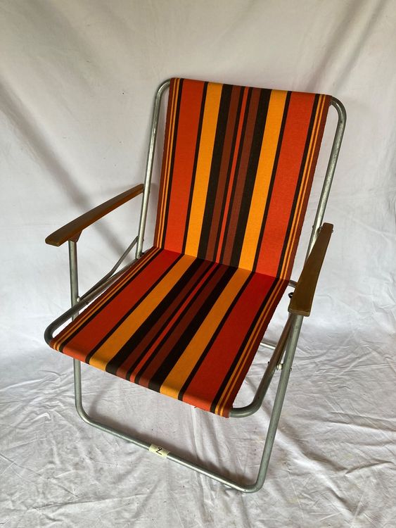 Siège Pliant Rétro Vintage Pour Camping Extérieur état Occasion