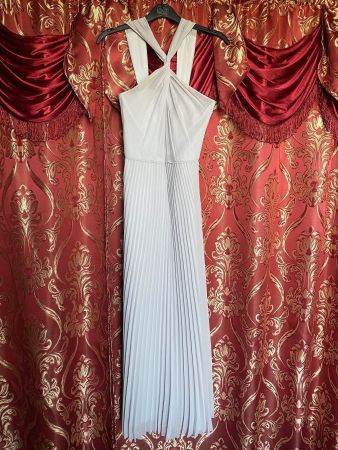 Maxikleid, Abendkleid grau Chiffon
