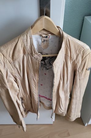 Gipppy Lederjacke Beige Damen Grösse M, Top Zustand!