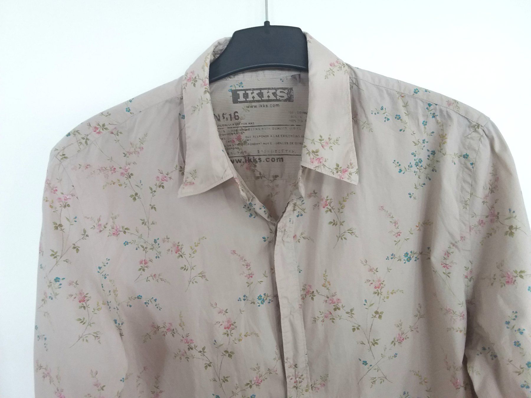 IKKS Camicette: IKKS Bluse/Hemd Gr L, Baumwolle, hellbeige mit Blümli – Usato da Immensee venduto da Btrutmann 2