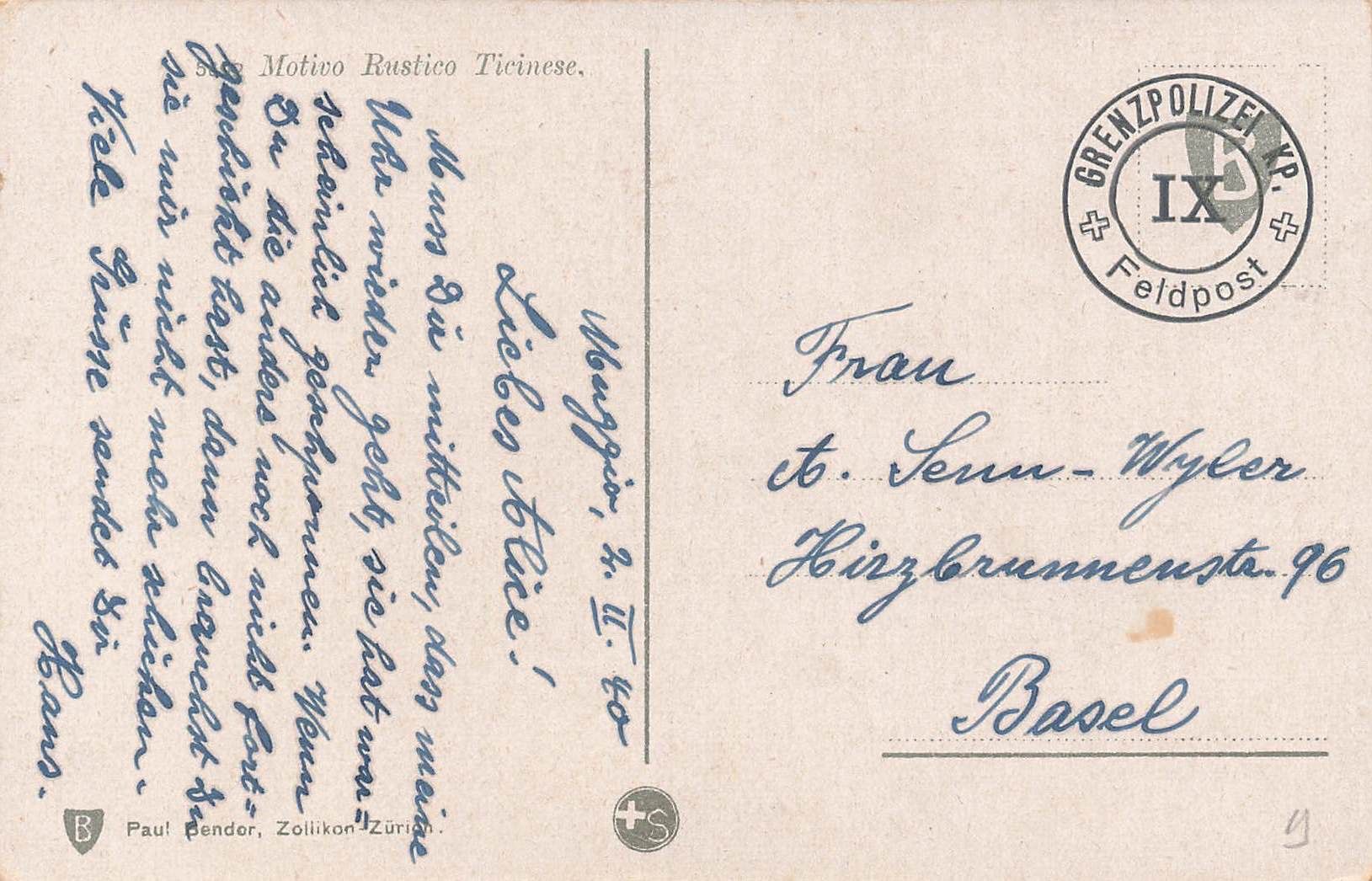 Cartoline postali: Motivo rustico ticinese – Usato da Biasca venduto da Blenio71 1