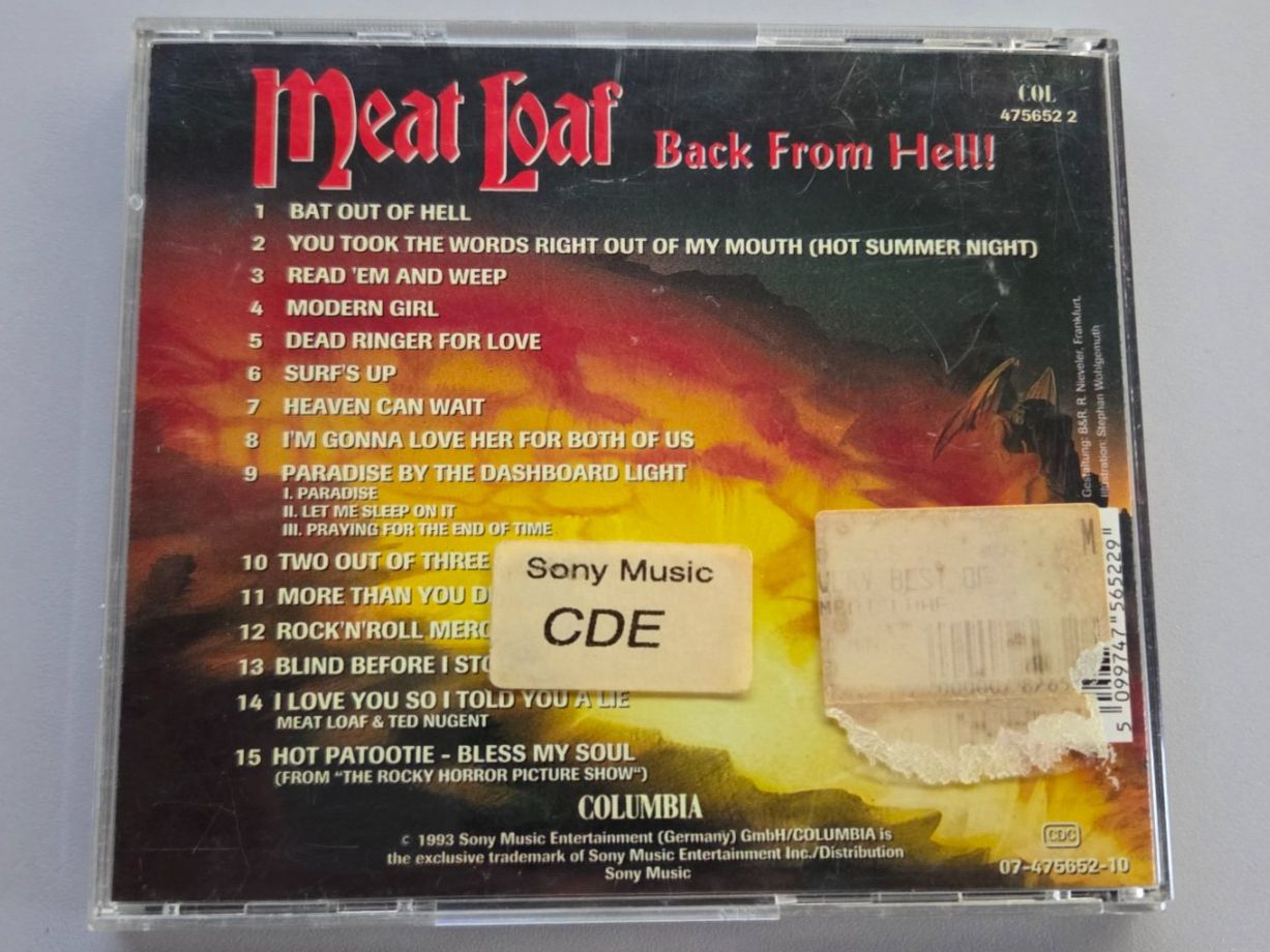 CDs: CD Meat Loaf - Back From Hell The Very Best – Gebraucht aus Schaffhausen von Kellerrassel 2