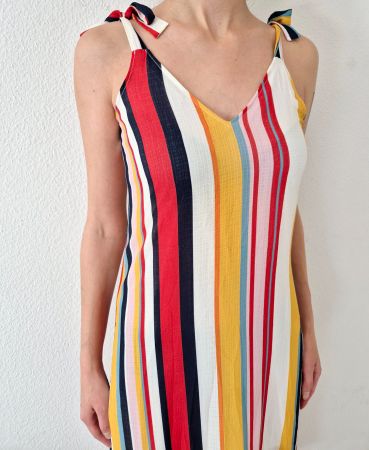 PULL& BEAR KLEID DRESS GESTREIFT SOMMER S TOP TUNIKA SHIRT