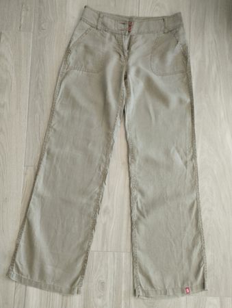Pantalon EDC by Esprit lin beige vert taille 36
