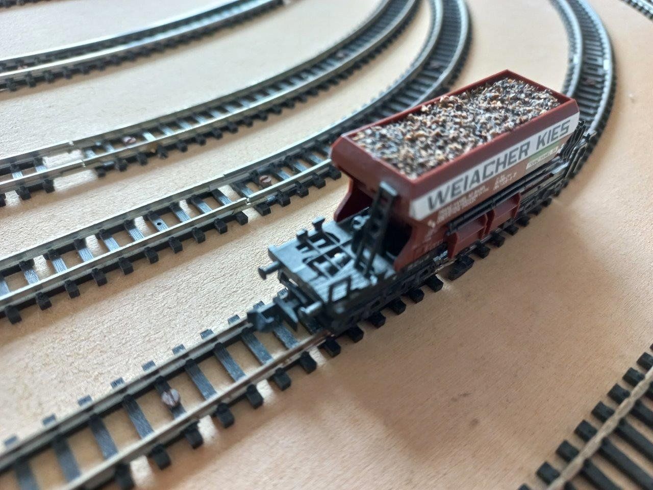 SBB/CFF/FFS Modelleisenbahnen: Minitrix Spur N Güterwagen   Weiacher Kies SBB      intern 2 – Gebraucht aus Pfäffikon / ZH von Pefkadett 4