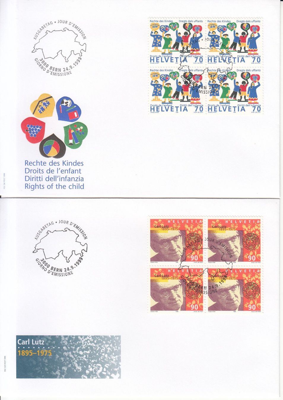 Alle Briefmarken: SBK 979 - 982 im 4er-Block FDC – Gebraucht aus Bürglen TG von StampGraf 1
