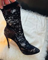 Schwarze Dolce&Gabbana Spitze Stiefeletten, Gr. 37.5