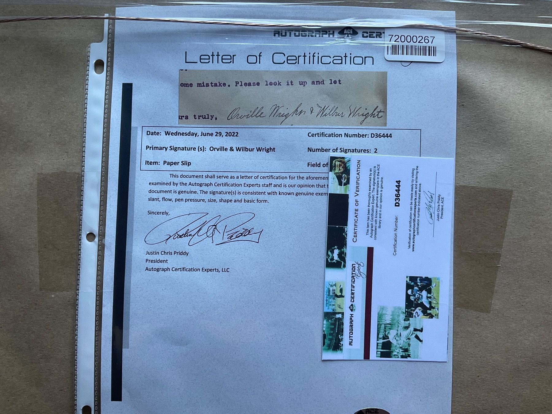 Autografi: Orville und Wilbur Wright Autogramm – Nuovo (secondo la descrizione) da Hittnau venduto da workaholic60 2