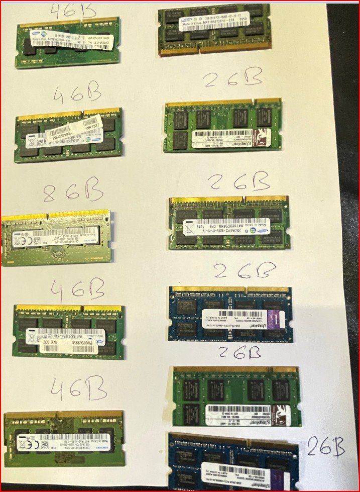 Memoria / RAM: 11 Ram diverse x Notebook – Usato da Banco venduto da lorenzetti
