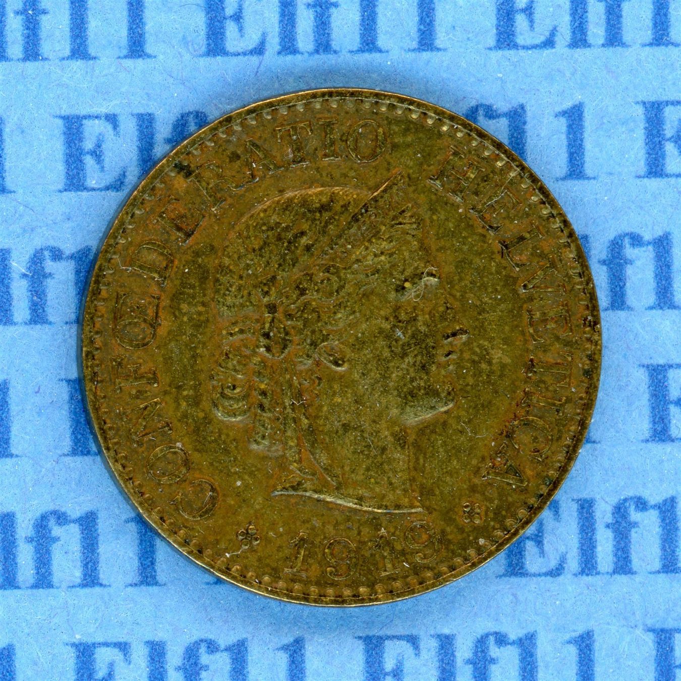 Tutti le monete: CHF___0.10 1919 Messing -vz 10 Rappen – Usato da Widnau venduto da Elf11