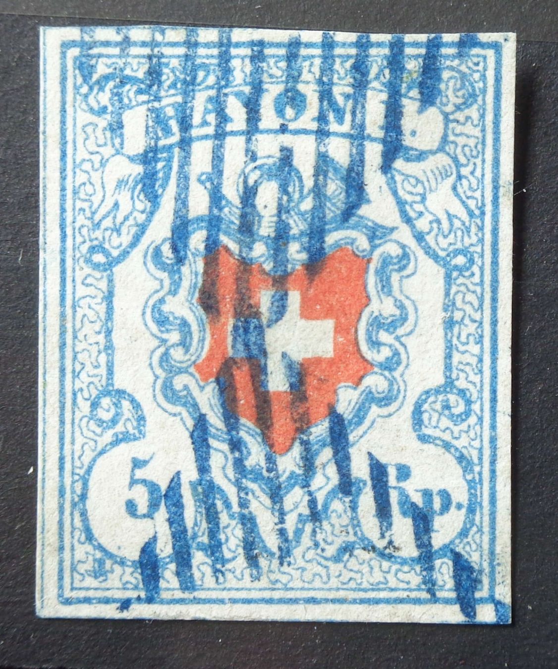 Alle Briefmarken: 1851 RAYON I: 5 Rp., losanges bleus – Gebraucht aus Le Locle von timbrettino