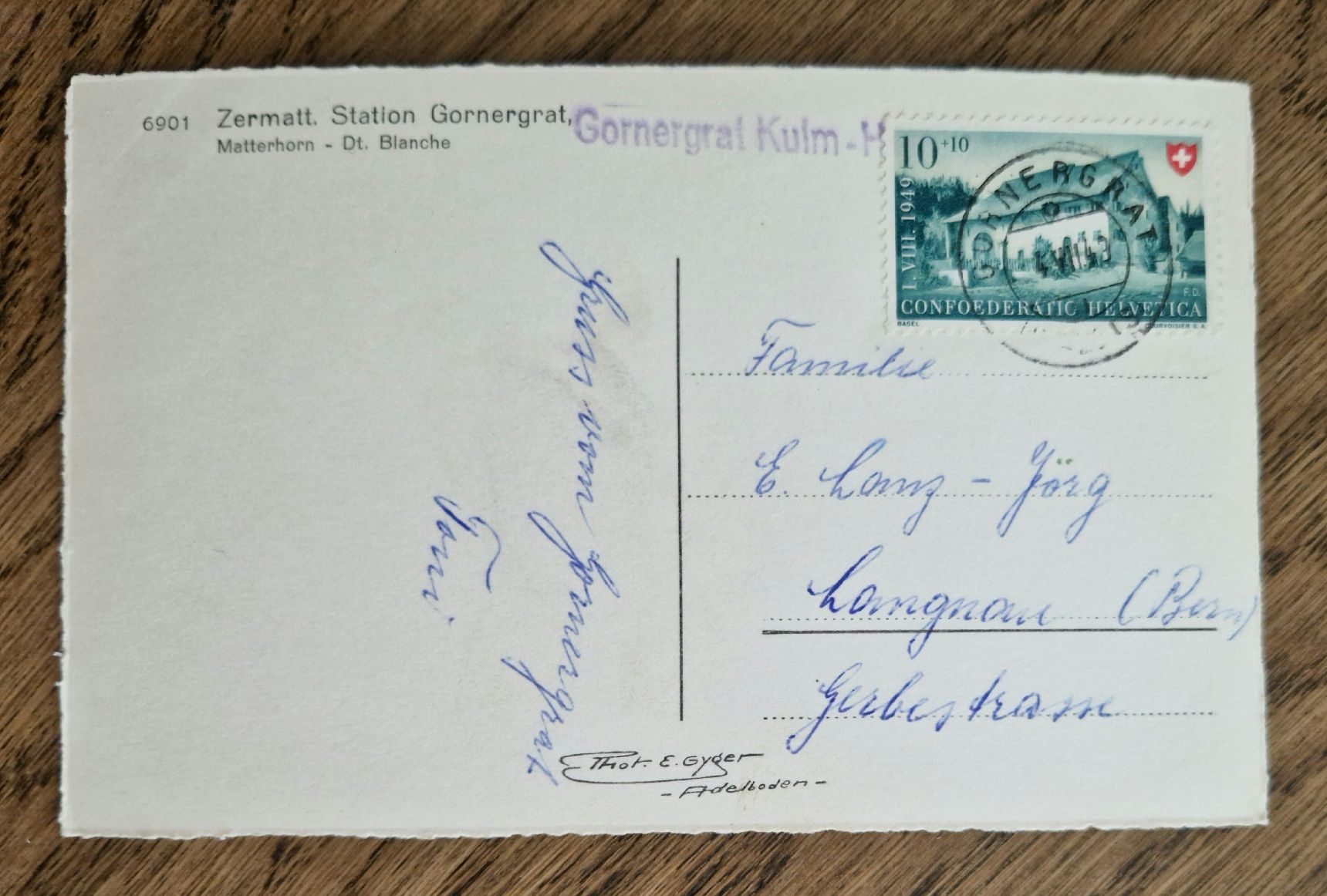 Cartoline postali: Station Gornergrat 1943, nach Langnau i. E. – Usato da Ebikon venduto da Donar50 1