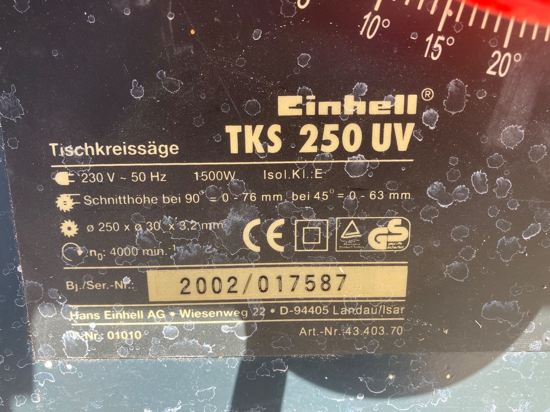 Einhell Sägen: Tischkreissäge Einhell TKS 250 – Gebraucht aus Veltheim AG von Cat12 5