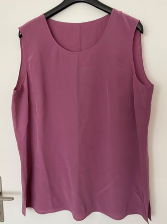 100% Seiden Top Bluse Gr 46 Lila/Flieder NEU