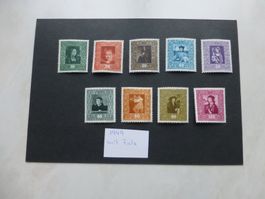 Liechtenstein 1949 Nr. 217-225, Postfrisch mit Falz