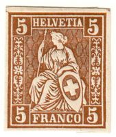 5Rp. Probedruck Sitzende Helvetia