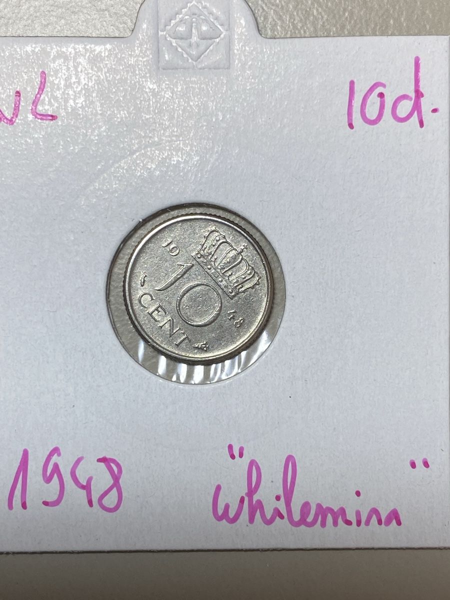 Toutes les monnaies: Pays-Bas - 10 cents - 1948 - Whilemina  – D'occasion à Payerne par Mike1682
