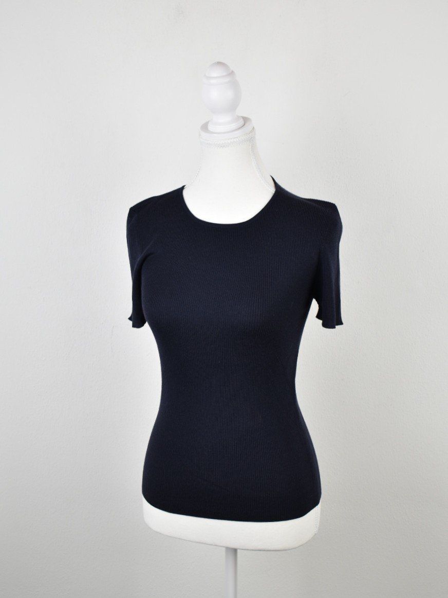 Escada T-shirt: Escada Strickshirt, Gr.36, blau, 100% Schurwolle – Nuovo (secondo la descrizione) da Nürensdorf venduto da 2ND_STORY 1
