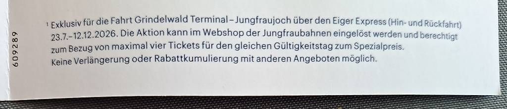 Buoni: Jungfraujoch - Ersparnis bis CHF 480! – Usato da Solothurn venduto da Didi38 2