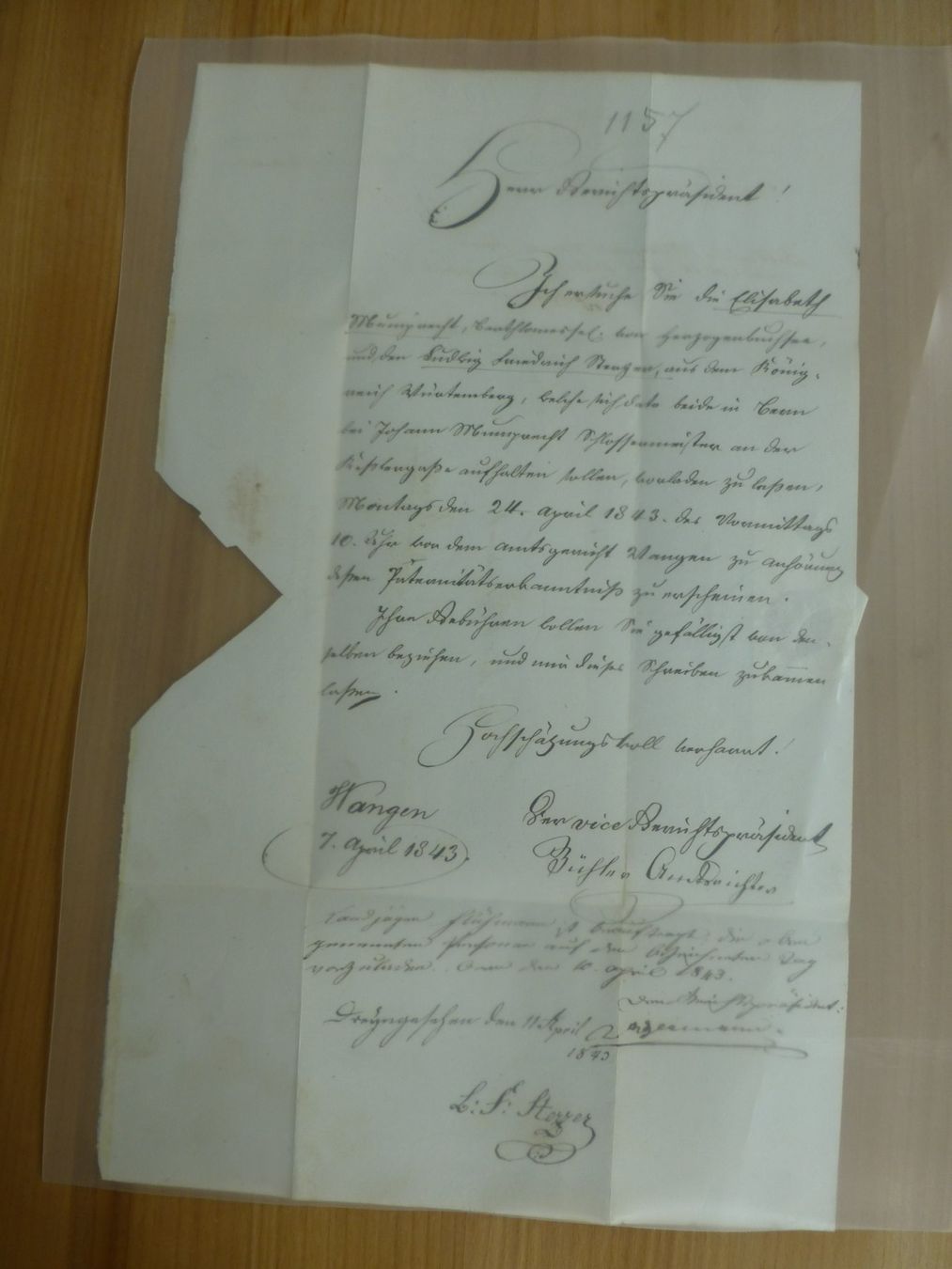 Documenti: Wangen/ Herzogenbuchsee 12.April 1843 – Usato da Bettlach venduto da 1saurer 4
