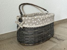 Vintage Korb mit Stoffeinsatz