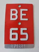 Velonummer BE 65 plaque Velo
