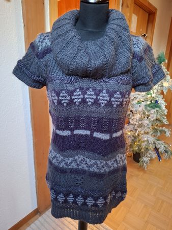 Damen Strickkleid Gr M Wollmix Blau Lila Artwear Winter 🌿