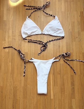Maillot de bain blanc 2 pièces 