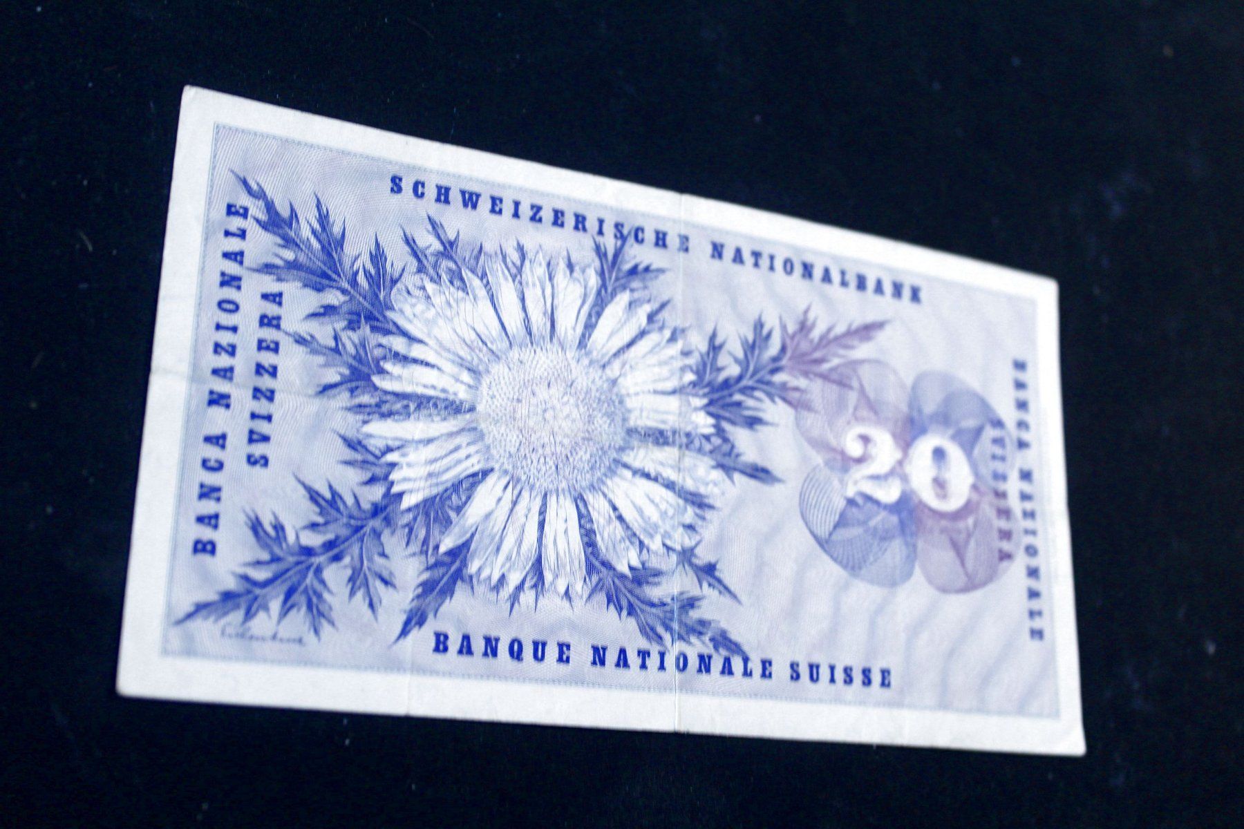 Banconote: Schweizerische Nationalbank, 1972, CHF 20.00, Dufour/Distel – Usato da Bern venduto da Vitaneuf 9