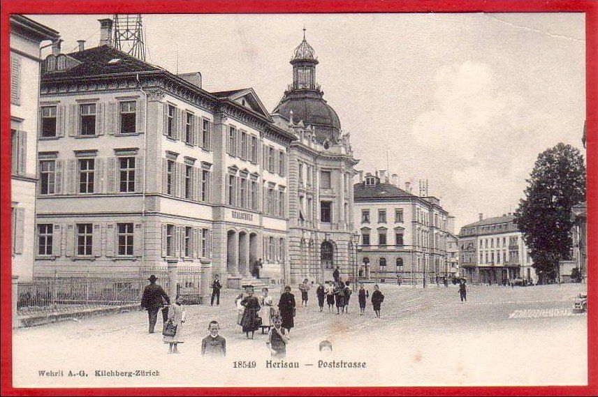 Ansichtskarten: HERISAU, POSTSTRASSE, LICHTDRUCK UM 1910 – Gebraucht aus Grüningen von Kartenlaube