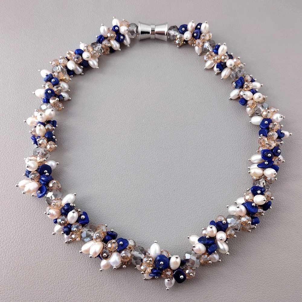 Catenine: Lapislazuli Perlen Echt Halskette Collier lapis-lazuli 46 cm – Nuovo (secondo la descrizione) da Prilly venduto da ilyria73 4