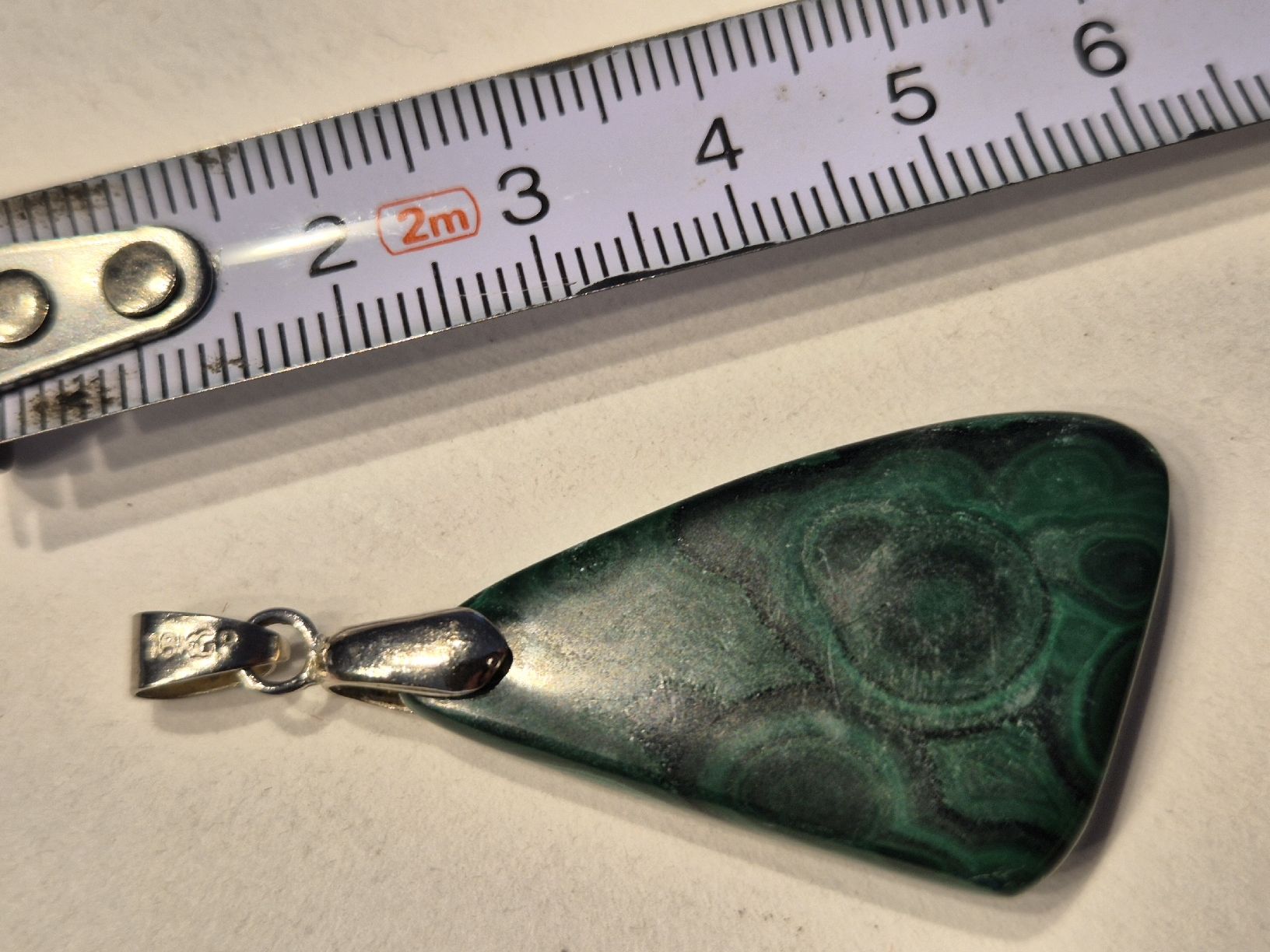 Ciondoli: Malachit Anhänger Schmuck Silber Weissgold Edelstein – Usato da Russikon venduto da eunicetungol 2