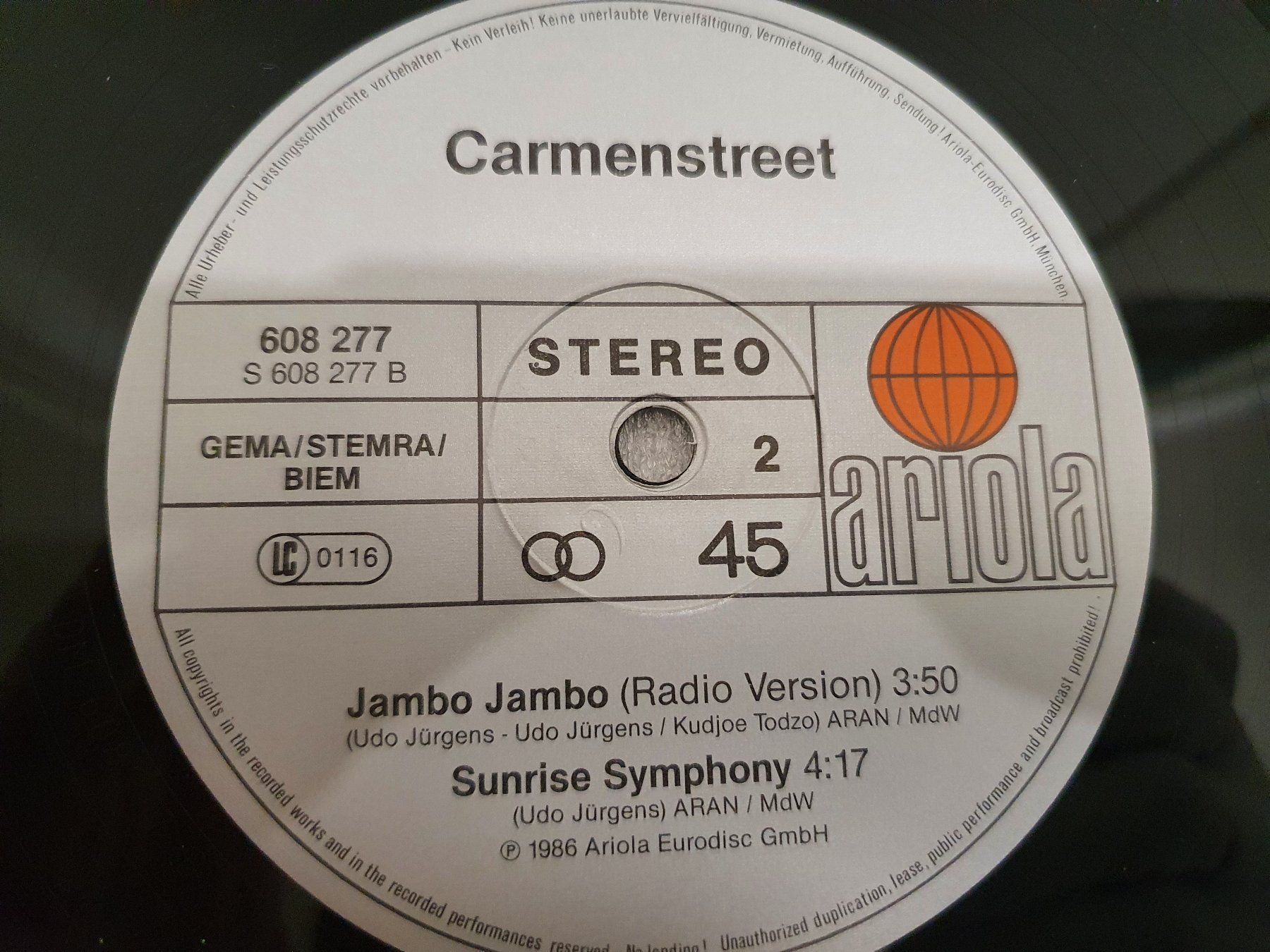 Dischi in vinile: Carmenstreet - Jambo Jambo – Usato da Uster venduto da Vinyl-Leidenschaft 5